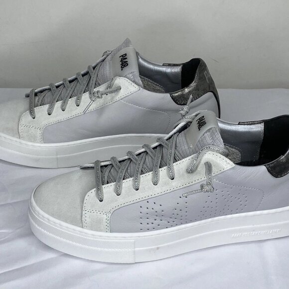 NEW P448 Women’s Thea Platform Sneakers Roccia Gray Size 9 Lace-Up Round Toe – - Picture 7 of 8